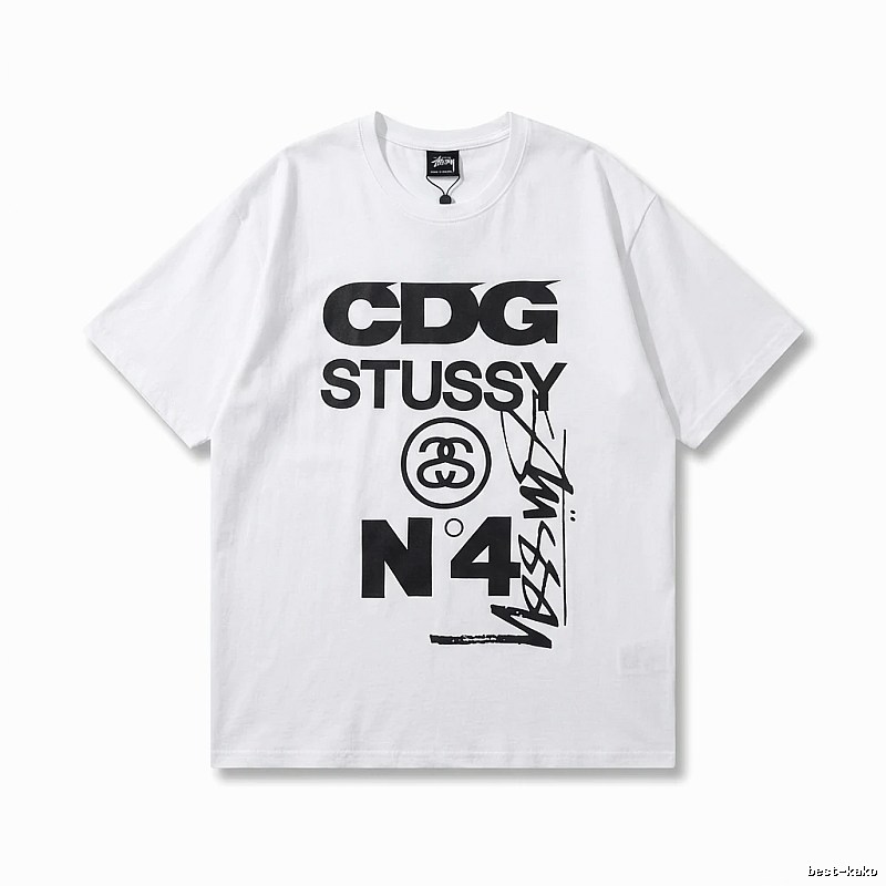 Stussy x CDG collaboration white T-shirt