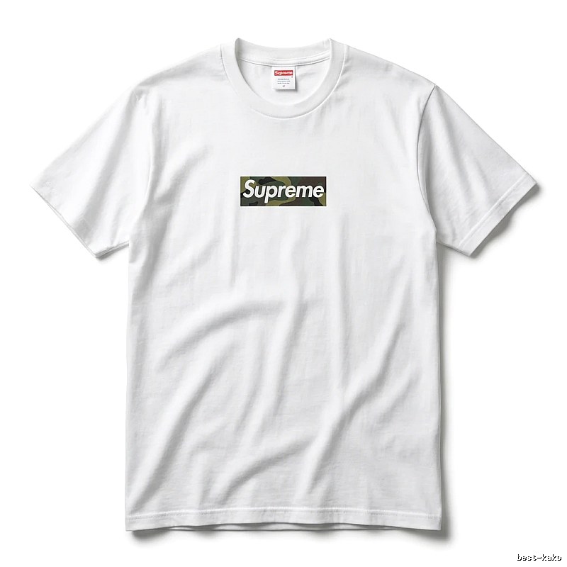 Supreme camouflage-style white T-shirt