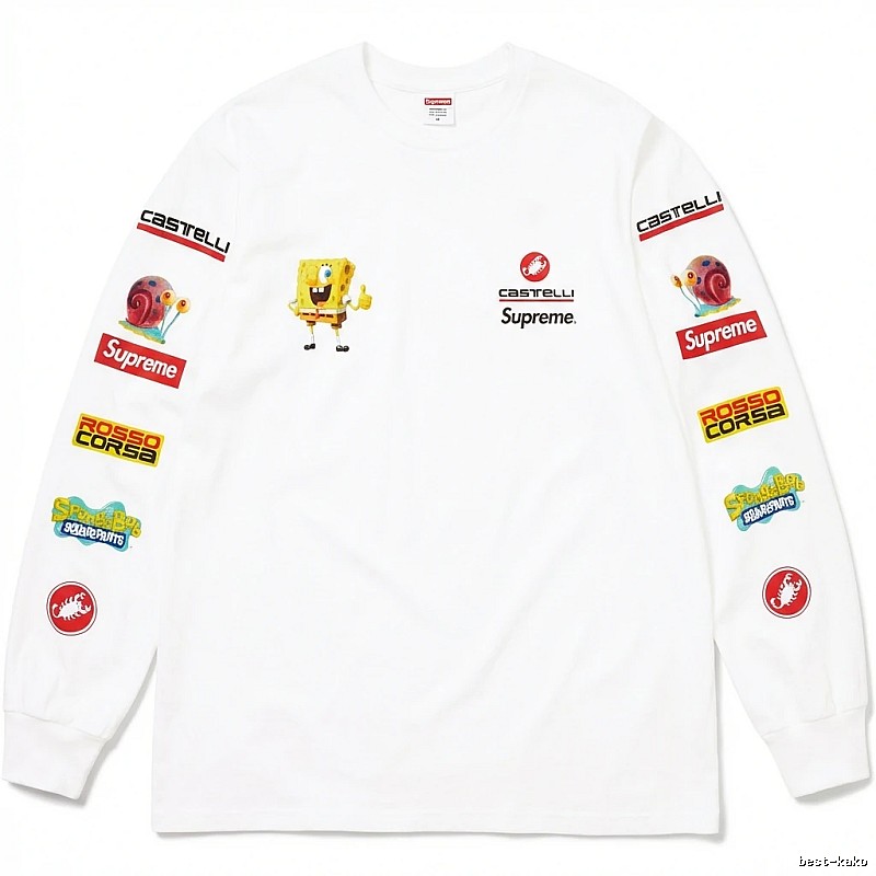 Supreme cartoon trendy white sweatshirt