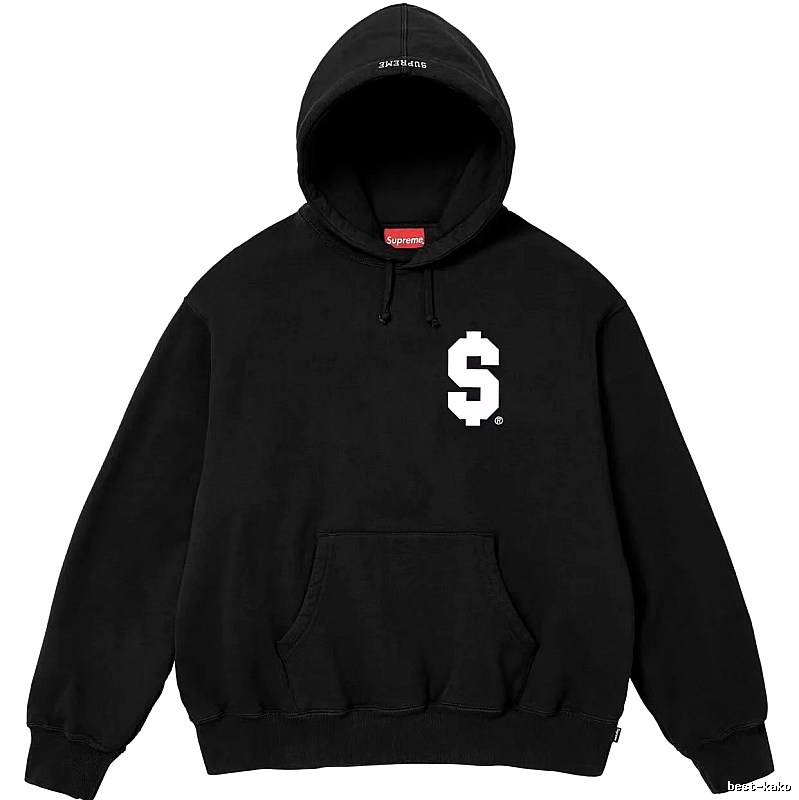 Supreme Casual Logo hoodie Gray Red Oversized for Comfortable Styling