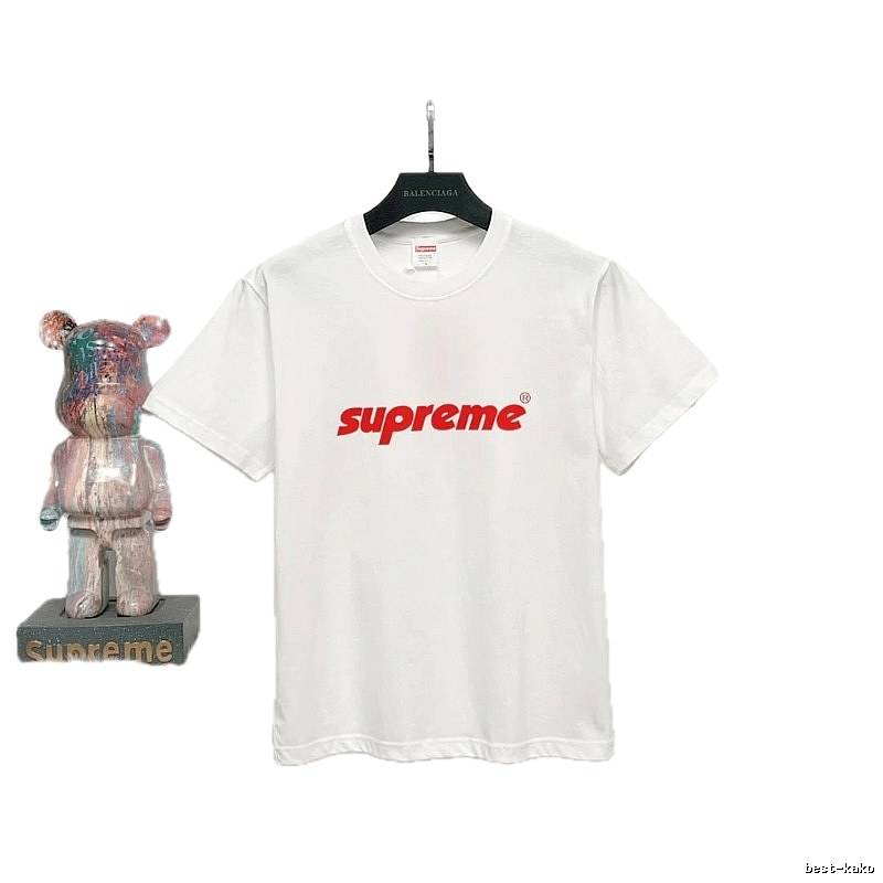 Supreme Classic Logo Street Style White T-shirt