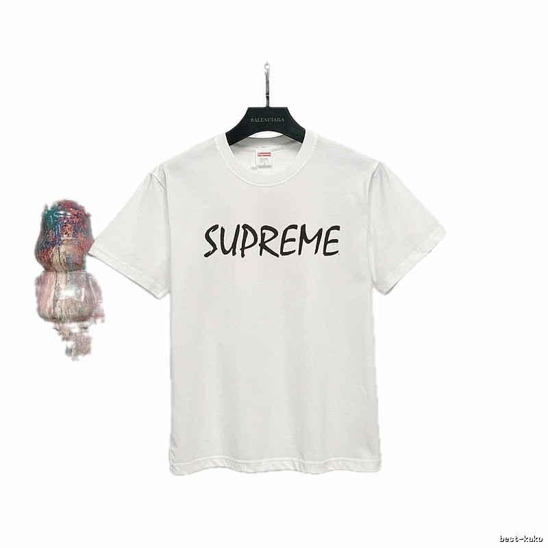 Supreme Hand-drawn Print Street Style White T-Shirt