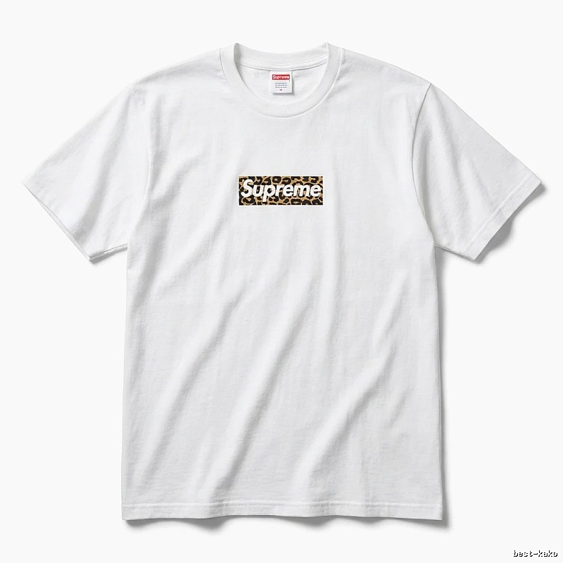 Supreme leopard - print style white T - shirt