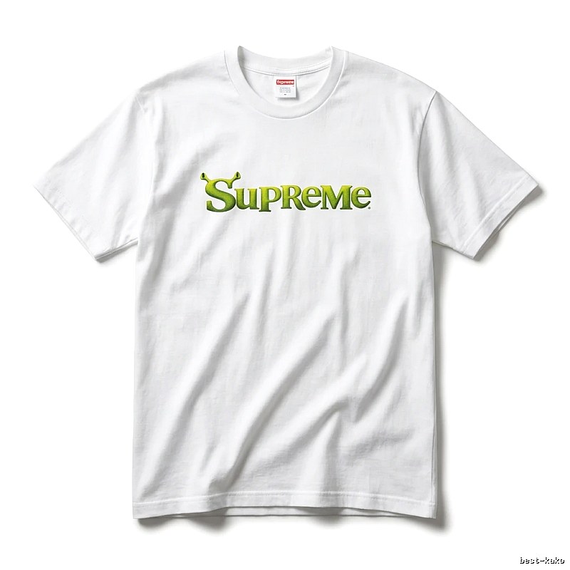 Supreme-printed trendy and cool white T-shirt