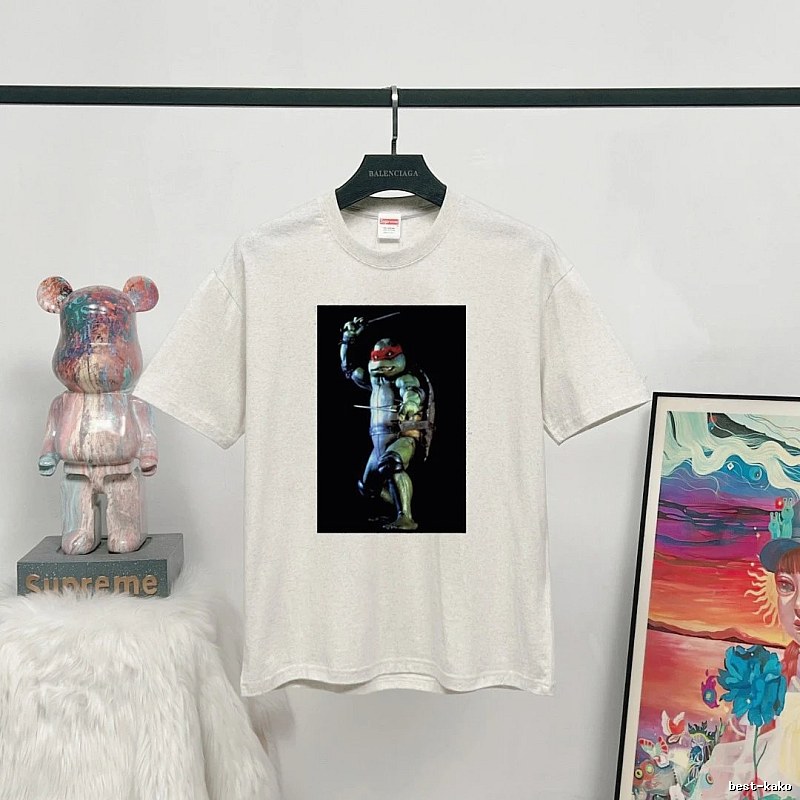 Supreme x Teenage Mutant Ninja Turtles Co-branded Street Style Off-white T-shirt