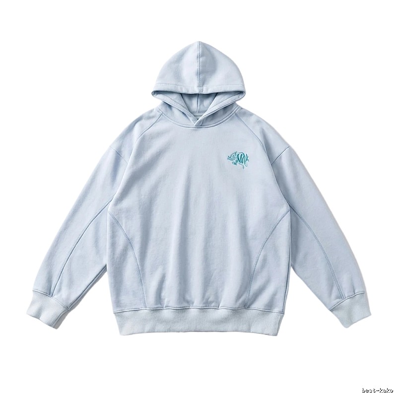SynaWorld Simple Style Light Blue Hoodie