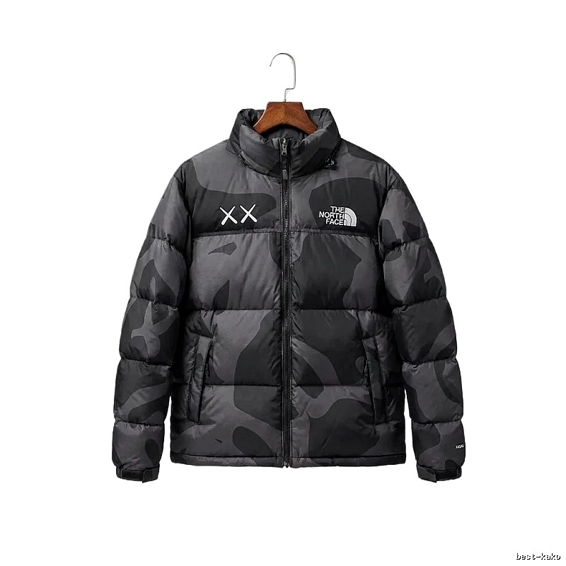 The North Face camouflage-style down jacket (black)