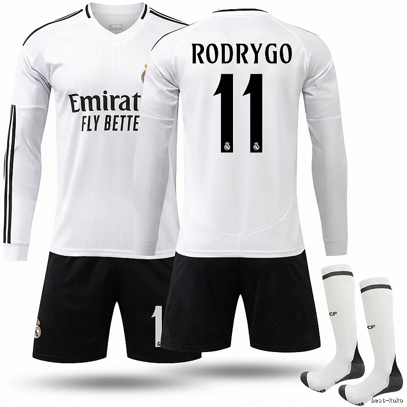 The white jersey of Rodrygo from Real Madrid.