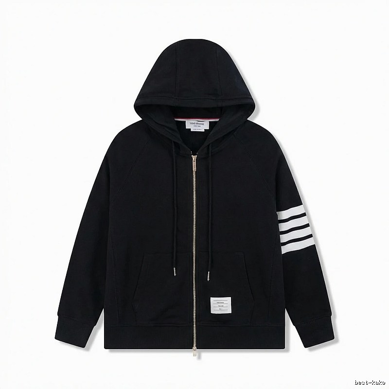 Thom Browne minimalist black hoodie