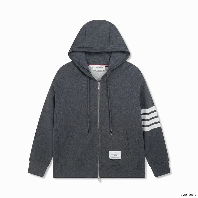 Thom Browne striped style dark gray sweatshirt