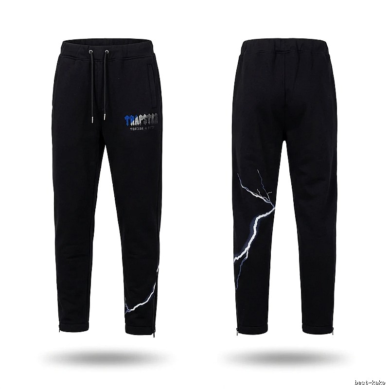 Trapstar Lightning Trendy Cool Black Sweatpants