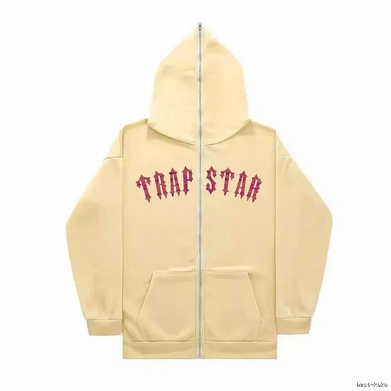 Trapstar Resort Graphic zip hoodie Black Zip Pink for Travel Looks