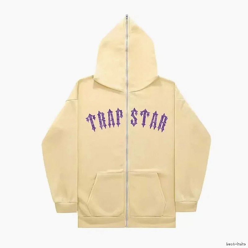 Trapstar Statement Graphic zip hoodie Black Zip Pink for Easy Pairing