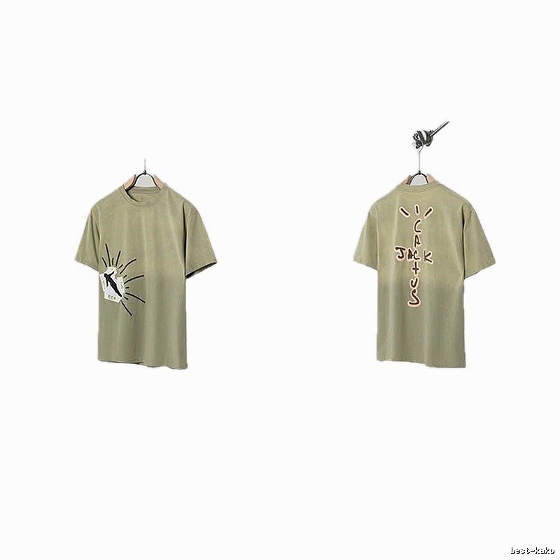Travis Scott Cactus Jack Streetwear Khaki Green T-Shirt
