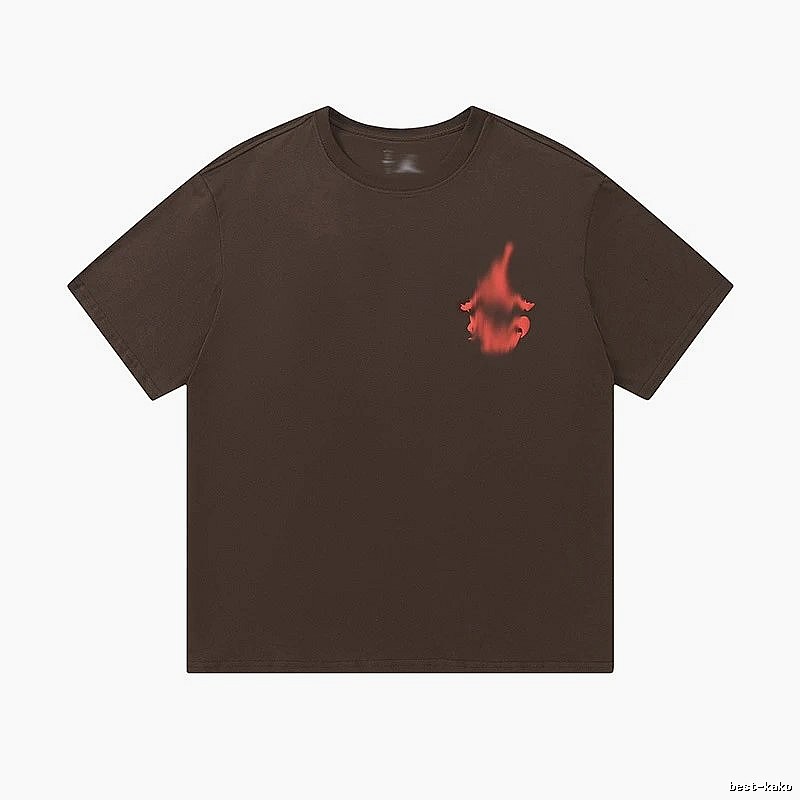 Travis Scott Easy Match Graphic T-shirt Brown Travis Scott for Leisure Wear