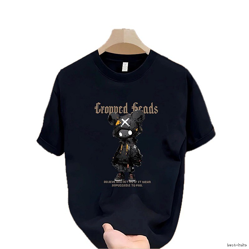Trendy Brand Gloomy Bear Street Style Navy Blue Short-Sleeve T-Shirt