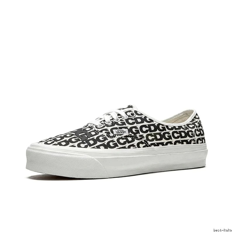 Vans CDG Printed Black and White Canvas Shoes