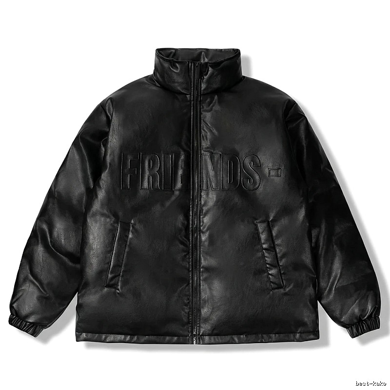 Vlone black trendy and cool style cotton-padded jacket