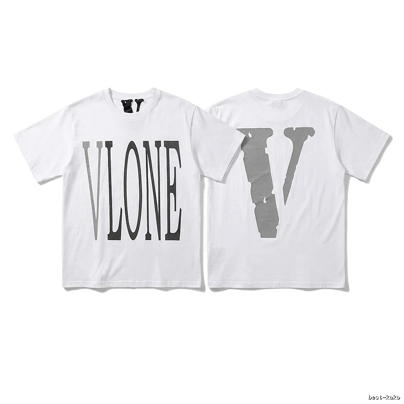 Vlone letter print simple white T-shirt