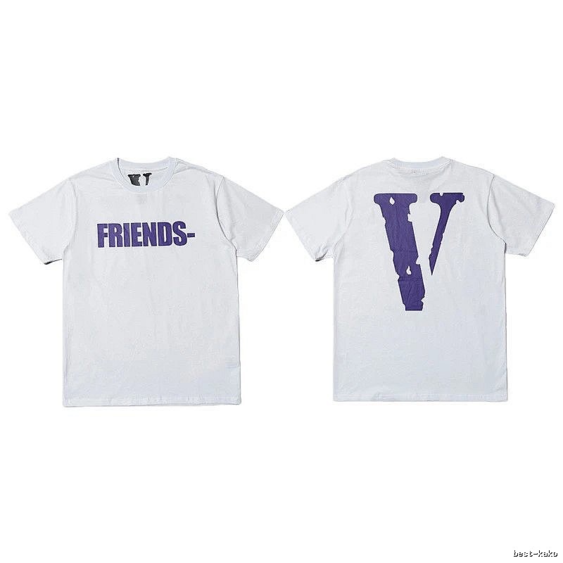 Vlone Streetwear Logo T-shirt Black Purple Vlone with Practical Shape