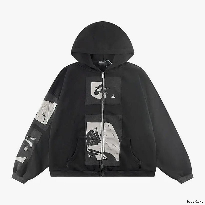 Zip-Layer Styling Graphic Zip Hoodie Travel Styling