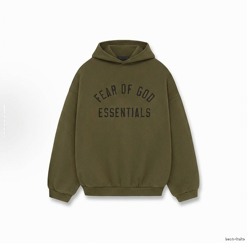 ESSENTIALS minimalist style olive green sweatshirt